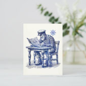 新聞を読む水兵 ポストカード (スタンド正面)