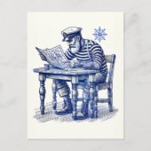 新聞を読む水兵 ポストカード (正面)