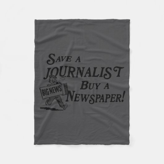 新聞を買ってジャーナリストを救おう フリースブランケット (正面)