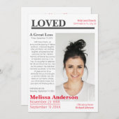 新聞エレガントスタイル葬儀招待状 招待状 (正面/裏面)