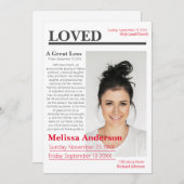 新聞エレガントスタイル葬儀 招待状 (正面/裏面)