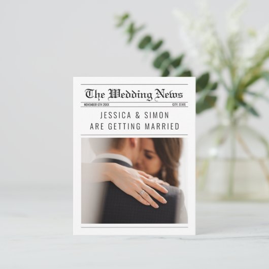 新聞エレガント写ユニーク真詳細結婚ズ 招待状 (スタンド正面)