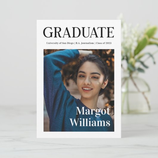 新聞エレガント卒業写真 案内状 (スタンド正面)