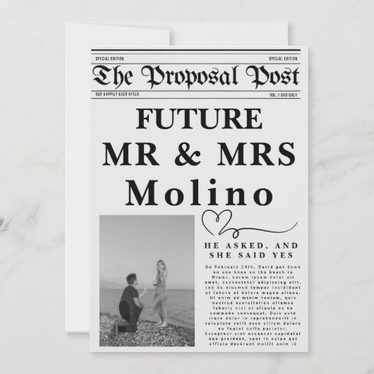 新聞エンゲージメント発表テンプレート 招待状 (正面)