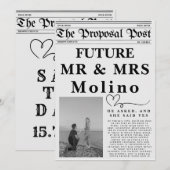 新聞エンゲージメント発表テンプレート 招待状 (正面/裏面)