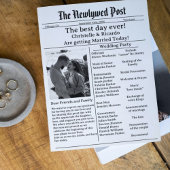 新聞カジュアルの結婚式の脚本は日付を保存 招待状