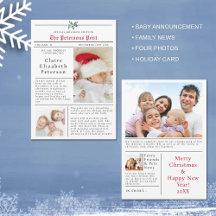 新聞クリスマスカード写真ベビー発表