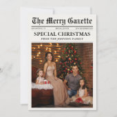 新聞クリスマスニュースレター写真コラージュ シーズンカード (正面)