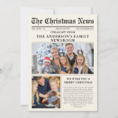 新聞クリスマスニュースレター写真コラージュ シーズンカード (正面)