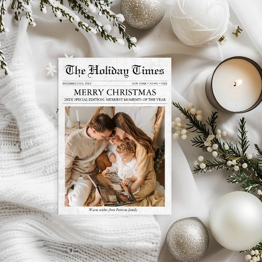 新聞クリスマスニュースレター1 ユニーク写真 シーズンカード