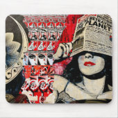 新聞クールと上品なヴィンテージ通りアートレディ マウスパッド (正面)