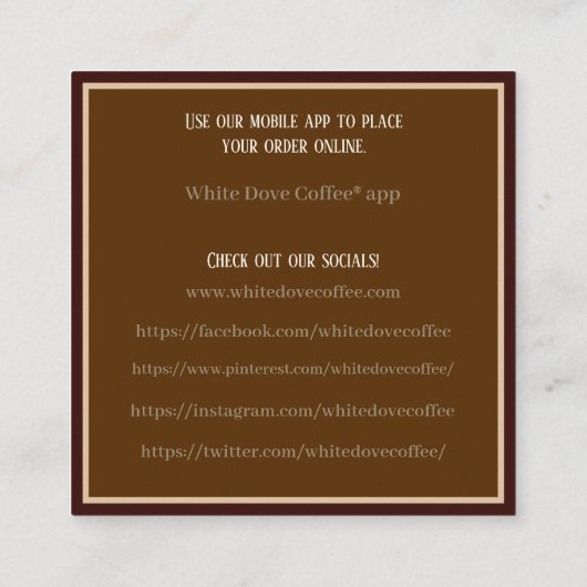 新聞グラスマグカフェバリスタコーヒー スクエア名刺 (裏面)