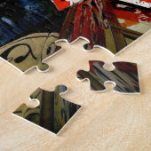 新聞グランジを持つ女性の通り芸術 ジグソーパズル (側面)