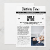 新聞ゴルフ1歳の誕生日パーティー 招待状 (正面/裏面)