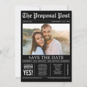 新聞スタイルおもしろいブラック日付写真を保存 セーブザデート (正面)