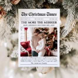 新聞スタイルのユニークなクリスマスカード 赤ちゃんのクリスマス🎄 シーズンカード