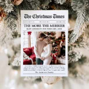 新聞スタイルのユニークなクリスマスカード 赤ちゃんのクリスマス🎄 シーズンカード