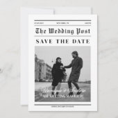 新聞スタイルの楽しいSave the Date写真招待状 招待状 (正面)