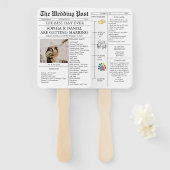 新聞スタイルの結婚プログラム（写真のタイムライン付き） ハンドファン (正面&裏面)