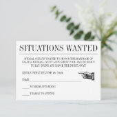 新聞スタイルの結婚式返信カード 出欠カード (スタンド正面)