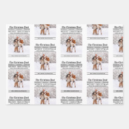 新聞スタイルクリスマスグリーティング ラッピングペーパーシート