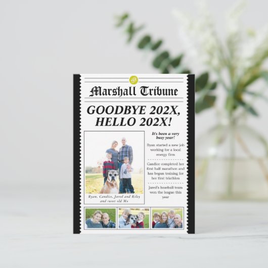 新聞スタイルファミリーニュースレター休日はがき シーズンポストカード (スタンド正面)