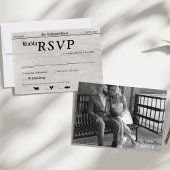 新聞スタイルフォト結婚式招待状RSVPカード 出欠カード