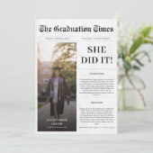 新聞スタイル卒業写真を撮った 招待状 (スタンド正面)