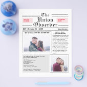 新聞スタイル結婚の発表 チラシ (シングル)