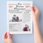 新聞スタイル結婚の発表 チラシ (手)