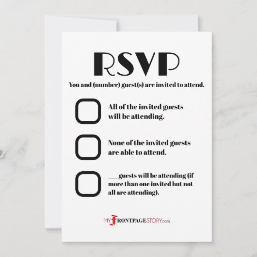 新聞スタイル結婚式招待状 招待状 (裏面)