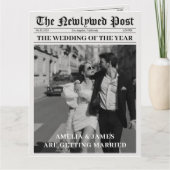 新聞タイムラインプログラム結婚式招待状 カード (正面)