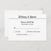 新聞テーマRSVP応答カード 出欠カード (正面/裏面)