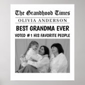 新聞パーソナライズされたポスター | 最高のおばあちゃん ポスター (正面)