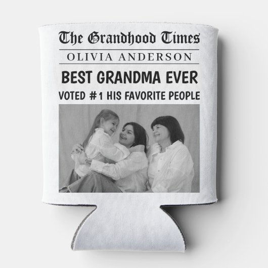 新聞パーソナライズされた | 最高のおばあちゃん 缶クーラー (裏面)