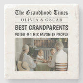 新聞パーソナライズされた | 最高の祖父母 ストーンコースター (正面)