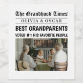 新聞パーソナライズされた | 最高の祖父母 ワインラベル (シングルラベル)