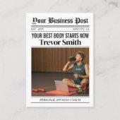 新聞ビジネスカード個人フィットネスコーチ コーリングカード (正面)