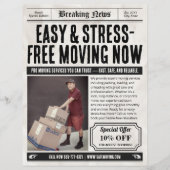 新聞フライヤー、レトロパッキング&ムービングサービス チラシ (正面)