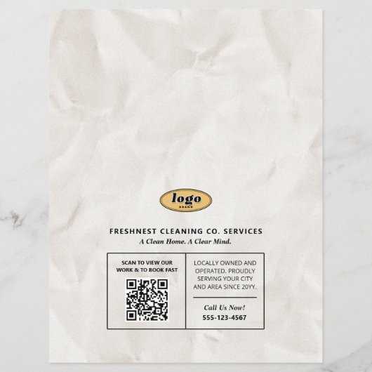 新聞フライヤー、レトロホームクリーニングサービス チラシ (裏面)