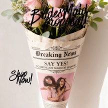 新聞フラワーラップフォトメイド・オブ・オーナー（花嫁付き添い人）