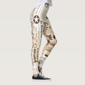 新聞プリントのレギング レギンス (右)