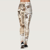 新聞プリントのレギング レギンス (裏面)