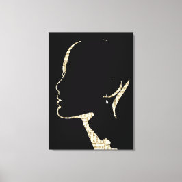 新聞プリントファッションシルエットアート キャンバスプリント