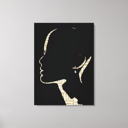 新聞プリントファッションシルエットアート キャンバスプリント (正面)