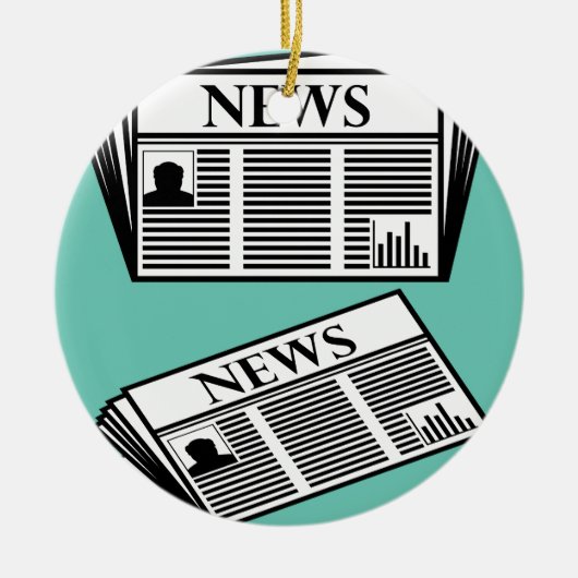 新聞ベクトル セラミックオーナメント (正面)