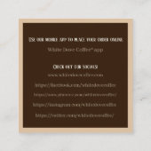 新聞マグカップ&パンカフェバリスタコーヒー スクエア名刺 (裏面)