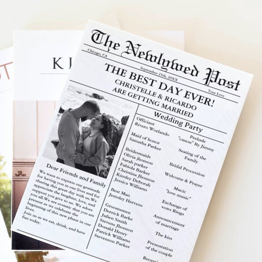 新聞ミニマルの結婚式の脚本は日付を保存 招待状