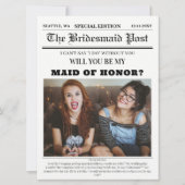 新聞メイド・オブ・オーナー(花嫁付き添い人)提案カード 招待状 (正面)