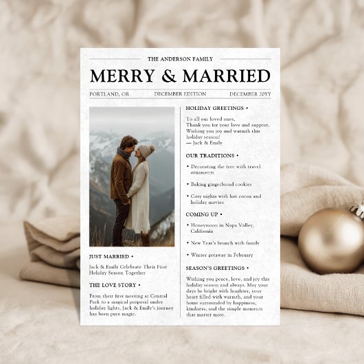 新聞メリーの結婚したクリスマス シーズンカード